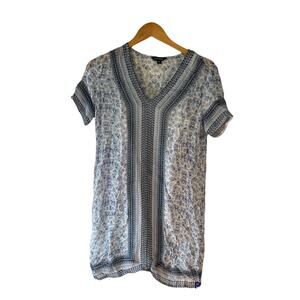 Lucky Brand Sheer blue print tunic dress XS